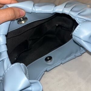 Baby blue scrunch purse